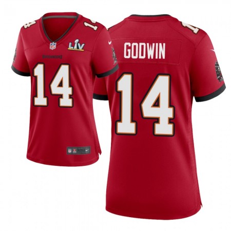 Tampa Bay Buccaneers Tröjor Chris Godwin 14 Nike Röd 2021 Super Bowl LV - Dame Tampa Bay Buccaneers Tröjor Chris Godwin 14 Nike Röd 2021 Super Bowl LV - Dame